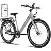 HITWAY EBike 700C 250W 36V 10,4Ah Cinghia Sensore di Coppia, Bici Elettrica