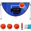 Yunlaishaocer Set di cestino da basket per trampolino con mini palline, bordo di sicurezza per immersione, accessorio per trampolino per bambini e adulti, per interni ed esterni (blu)