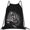 Generic Zaino con Coulisse Tiger 04 Drawstring Backpack Pieghevole Sacca da Palestra Grande capacità Borsa con Coulisse per Vacanze Unisex Spiaggia