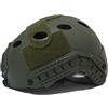 NASSMOSSE Casco veloce Casco softair leggero con imbottitura, cinturino regolabile e guide laterali per paintball sportivo all'aria aperta, verde