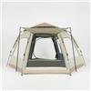 JWQFBC Ombrellone da Spiaggia Automatico, Tenda da Spiaggia Antivento, Riparo Parasole per Famiglie, Tenda Mare Portatile Grande, Grigio Nebbia Nero Piccolo 3-4 persone, Piccolo 3-4 persone