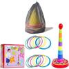 Yunmeryker Gioco Lancio Anelli per Bambini, Giochi da Giardino e da Esterno con Coni Gelato Colorate o Croci, per Feste e Attività all'Aperto, Set di coni gelato con 2 set di croci