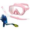 Generisch Set da immersione con boccaglio e maschera subacquea, in silicone, panoramica, con maschera integrale, per nuoto, allenamento, vacanze in spiaggia