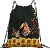 Generic Zaino con Coulisse Black Womens 04 Sacca da Palestra Leggero Sportiva Zainetto Impermeabile Drawstring Backpack per Spiaggia Viaggi Unisex