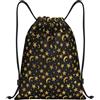 Generic Zaino con Coulisse Gold Moon And Stars Drawstring Backpack Pieghevole Sacca da Palestra Resistente Borsa con Coulisse per Unisex Viaggi Vacanze