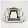 Yunhgft Ombrellone da Spiaggia Automatico, Tenda da Spiaggia Antivento 3-8 Persone, Tenda Mare Portatile per Campeggio, Grigio Nebbia Nero Piccolo 3-4 persone, Piccolo 3-4 persone