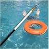 Generic Asta Telescopica Piscina con Gancio di Salvataggio Piscina, Asta Gaff Barche Durevole in Fibra di Vetro, Presa d'Acqua Uso Marino(White,4M/13.1FT)
