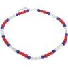 LIYJTK Collana con perline di strass da baseball per appassionati di baseball e abbigliamento quotidiano (60cm)