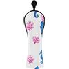 CHIFIGNO Copri mazze da golf blu con cavalluccio marino, rosa, corallo, bianco, per donne e uomini, in pelle PU, con etichette intercambiabili, per driver in legno ibrido