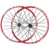 RUJIXU 26 27.5 29 Set Ruota Bici Mountain Bike MTB Bicicletta Ruota Posteriore E Anteriore Lega Alluminio Cerchio 24 Fori Disco Freno Mozzo 7 8 9 10 11 Velocità Cassetta (Color : Rot, Size : 27.5)