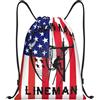 Generic Zaino con Coulisse Made Lineman Sacca da Palestra Pieghevole Borsa con Coulisse Resistente Sportiva Zainetto per Viaggi Spiaggia Vacanze