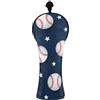 CHIFIGNO Coperture per mazze da golf carine da baseball blu coperture per mazze da golf con etichette intercambiabili per driver in legno ibrido uomo donna pelle PU