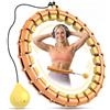 Gkyet Cerchio fitness ponderato per adulti e donne, 119 cm, anello infinito regolabile per taglie forti, 24 maglie staccabili, cerchio per esercizi in vita silenzioso per principianti, allenamento a casa
