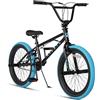 AVASTA Bicicletta BMX per Bambini Freestyle da 20 Pollici per età 6 7 8 9 10 11 12 13 14 Anni Ragazzi Ragazze Adolescenti e Junior Riders con 4 Picchetti, Rotori a 360 Gradi, Nero e Blu