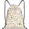 Generic Zaino con Coulisse Gold Glitter Stars Pattern Sacchetta Sportiva Impermeabile Drawstring Backpack Resistente Borsa con Coulisse per Unisex Spiaggia Viaggi
