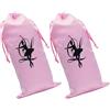 Lurrose Borsa per Scarpe da Danza in Raso Rosa Coulisse 2 Pezzi Sacchetto per Scarpette da Balletto Facile da Conservare 13x27cm