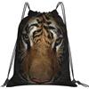 Generic Zaino con Coulisse Tiger 01 Sportiva Zainetto Impermeabile Sacchetta Sportiva Grande capacità Drawstring Backpack per Spiaggia Viaggi Scuola