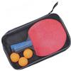 HOMOCONO Set 2 Pezzi Racchette da Tennis Tavolo Pen Hold con Manico Corto in Pioppo e Gomma, 3 Palline per Allenamento e Controllo Velocità, per Sport e Training