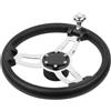 LIZHAYG Volante Barca Volante da 13,5 in Schiuma PU Antiscivolo Marino con pomello Accessori for Barche in Acciaio Inossidabile a 3 Razze(with knob)