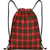 Generic Zaino con Coulisse Black Red Tartan Borsa con Coulisse Resistente Sacchetta Sportiva Grande capacità Sacca da Palestra per Unisex Viaggi Vacanze
