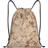 Generic Zaino con Coulisse Us Marine Desert Texture Drawstring Backpack Pieghevole Sacca da Palestra Impermeabile Sacchetta Sportiva per Spiaggia Vacanze Viaggi