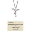 SAVE BRAVE Engelsrufer ERJC-HEARTWING - Collana da donna in argento sterling con ciondolo a forma di angelo muticolo, chiusura a moschettone, con bracciale a forma di ali di cuore in acciaio inox, misura