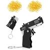 SCJJZ Pistole a Nastro in Gomma,Giocattoli di Pistola con Elastico Pieghevole,Giocattolo Easy Load,Pieghevole, a Mano, Mini Pistola in Gomma Metallica con Portachiavi e 120 Elastici Elastici（2 PCS）