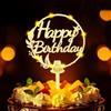 Dongcill Topper per 1° Compleanno, Decorazione per Torta in Legno con Catena Luminosa a LED Per 1° Compleanno Donna Uomo Decorazione