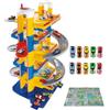M MOLTO MOLTO | 6 piante parcheggi per bambini con garage, rampe, lavanderia, ascensore, stazione di benzina e area unta | Include 10 auto e arazzi | Giocattoli educativi per bambini | + 3 anni