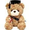 YNNHUDEEP Teddy Teclebrhan - Orsacchiotto di peluche, regalo di laurea, regalo di laurea, regalo di laurea, con cappello da dottore, regalo di laurea (marrone chiaro)