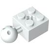 XYEIUGO GDS-976 Mattoncino Tecnico Modificato 2x2 con Sfera e Foro di Assale, con 6 Fori nella Sfera 50 Pezzi compatibile con Lego Componenti MOC di Grandi Marche di Mattoncini Colore Blanc laiteux