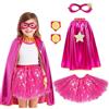 AffeGifts Costume Superman Bambino 120-140 cm, Costume Carnevale Bambino Supergirl Cape con Maschera Tutu Balletto Gonna da Ballo Brace Super-Hero-Capes per Festa di Compleanno di Natale 7-12 Anni
