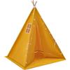 Deinungen Piccola tenda da 120 x 120 x 140 cm, spaziosa tenda triangolare per interni, telaio in legno e tappetino, casetta da gioco pieghevole o angolo di lettura (giallo)
