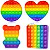 Kutakuta 4 Pezzi Bubble Push Toys,Antistress Bambini Toys | Giocattoli Push Arcobaleno Sensory Bubble Gioco Antistress Rilassante Feste Per Adulti E Bambini