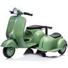 Tecnobike Shop Moto Elettrica per Bambini Piaggio Vespa Sidecar Small 6V Luci Suoni LED Mp3 (Verde)