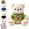FAHOXUMR Orso Peluche Personalizzato Con Foto E Testo Per Coppie, Orso Bianco Morbido Da 20 cm Con Abbigliamento Per San Valentino Natale Anniversario E Laurea