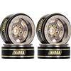 INJORA 1.0 Plus Beadlock Cerchi Ruota Ottone 43g/PCS Cerchi a 6 Razze per TRX4M SCX24 FCX24 1/24 1/18 RC Crawler, Grigio