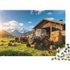 XiaopangXY Alpine Barn & Tractors 1000 Piece Jigsaw Puzzle Recyclable Paper Rural Farm Puzzle per Adulti Regalo Divertente e Attività per Casa Ottima Idea Regalo per Uomini 70x50cm/1000pcs