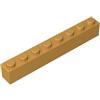 XYEIUGO 3008 Mattoni Base Mattoni 1x8 50 Pezzi GDS-536 compatibile con Lego Mattoncini da Costruzione Colore Or perlé