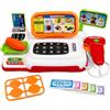 Generico Registratore di Cassa Giocattolo per Bambini Registratore di Cassa Supermercato con Scanner Bilancia Luci Suoni con Accessori Soldi Finti Banconote Monete Gioco Supermercato Cassiere Cassiera (A)