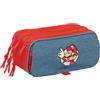 safta SUPER MARIO - Astuccio triplo grande, astuccio per bambini, ideale per bambini in età scolastica, comodo e versatile, qualità e resistenza, 21,5 x 8 x 10 cm