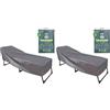 AKTIVE Copertura protettiva per lettino prendisole da giardino 200x75x45 cm, Impermeabile, Rettangolare, Poliestere 100 g/m², Protezione da pioggia e polvere, Chiusura regolabile (Confezione da 2)