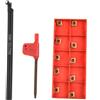 FABULETTA Scalpello per tornio S08K-SCLCR06 con piastre reversibili CCMT060204-HM, asta in acciaio da 8 mm x 125 mm, con chiave T8 per tornio