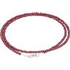Lebensquelle Plus Collana in pietra naturale 2 mm sfaccettata con chiusura in argento 925 | Collana da 45 cm in pietra naturale - fatta a mano, filigrana ed elegante | Gioielli in cristallo (Granato)
