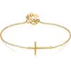 SILBERTALE Bracciale con croce in S925, da donna, regalo religioso per cresima, Eine Grösse, Metallo, Non pietra preziosa