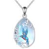YAFEINI Regali per la festa della mamma, libellula, farfalla/ape, collana da donna, in argento Sterling 925, con pietra di luna, idea regalo per mamma e fidanzata, Argento sterling, Pietra di luna