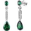 HeyMeili Orecchini Pendenti Donna con Smeraldi e Zirconi in Argento Sterling 925, Orecchino Anallergico per Donna Ragazza