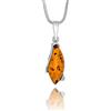 Copal Collana Con Pendente In Ambra A Goccia Il Lunghezza Regolabile Argento