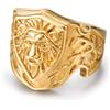 Fachoice - Anello con scudo leone per uomo, anello classico con testa di leone in stile punk, gioiello animale per uomo, Acciaio inossidabile, Non pietra preziosa