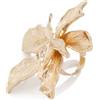 BSLVWG Anello di dichiarazione aperta fiore di metallo placcato oro zirconia cubica grande floreale regolabile wrap anelli per dita nastro gioielli delicati regali per donne